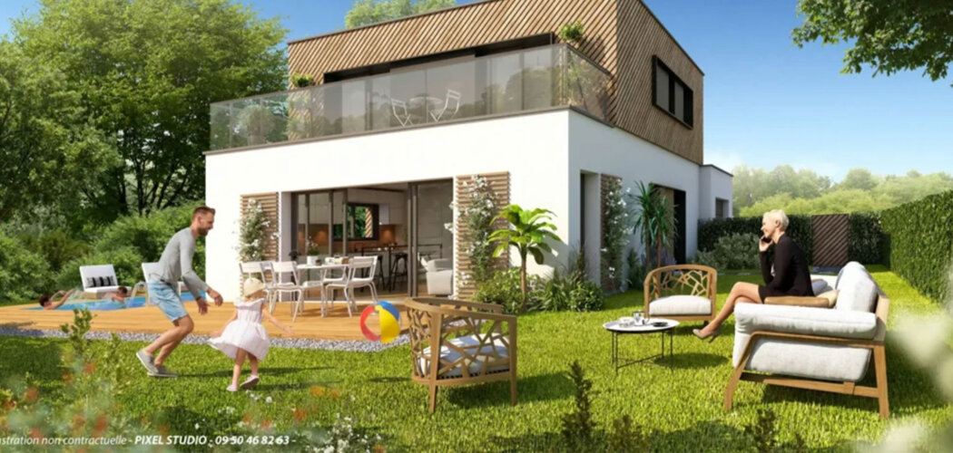 Programme immobilier neuf LE CLOS DES MOINES Lot N02 - Pornichet maisons d’architecte dans un quartier verdoyant (44380) - Référence : 17507