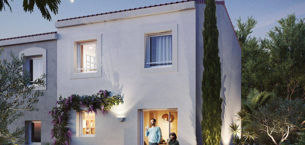 Programme immobilier neuf DOMAINE CASTILLON - Port-de-Bouc : Maisons T3–T5 avec jardins privatifs, proximité forêt de Castillon et cadre naturel (13110) - Référence : 14389