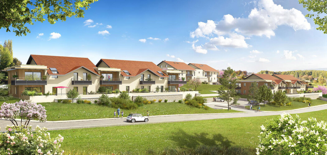 Programme immobilier neuf LE CHATENAY - Reignier-Esery : Appartements T2–T4 avec terrasses, balcons et isolation haute performance au pied du Club de Golf (74930) - Référence : 4658