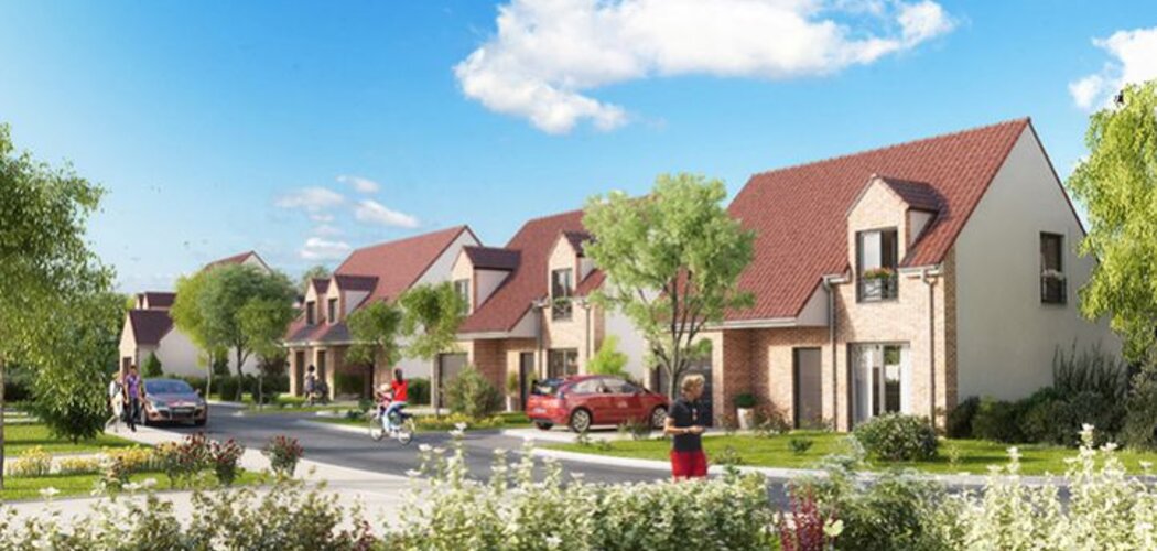Programme immobilier neuf LE DOMAINE DES JARDINS FLEURIS - Renescure : 18 maisons T4–T5 avec jardins privatifs et 22 terrains à bâtir près de la mairie (59173) - Référence : 11996