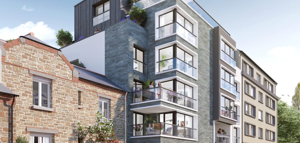 Programme immobilier neuf Le Cours des Lices - Rennes : 12 appartements neufs dans le quartier des Lices, architecture moderne et confort domotique (35000) - Référence : 15189