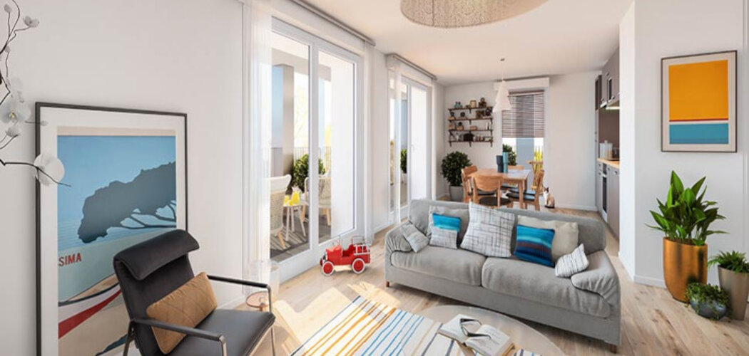 Programme immobilier neuf L'ESPLANADE - Rennes : Appartements T2–T4 avec terrasses, balcons et bornes électriques dans le quartier Le Landry (35000) - Référence : 14217