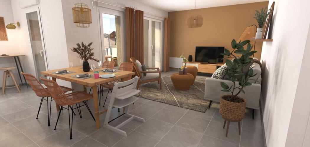 Programme immobilier neuf ESPRIT CRÉPIEUX - Rillieux-la-Pape : Appartements T1–T4 avec terrasses végétales, parking et proximité canal de Miribel (69140) - Référence : 14590