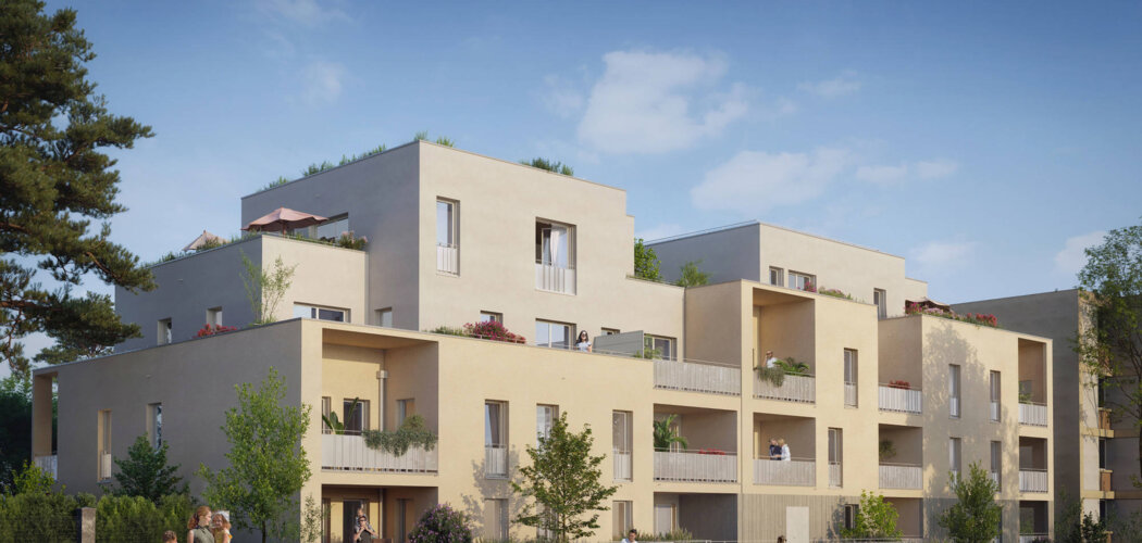 Programme immobilier neuf ESPRIT CRÉPIEUX - Rillieux-la-Pape : Appartements T1–T4 avec terrasses végétales, parking et proximité canal de Miribel (69140) - Référence : 14590