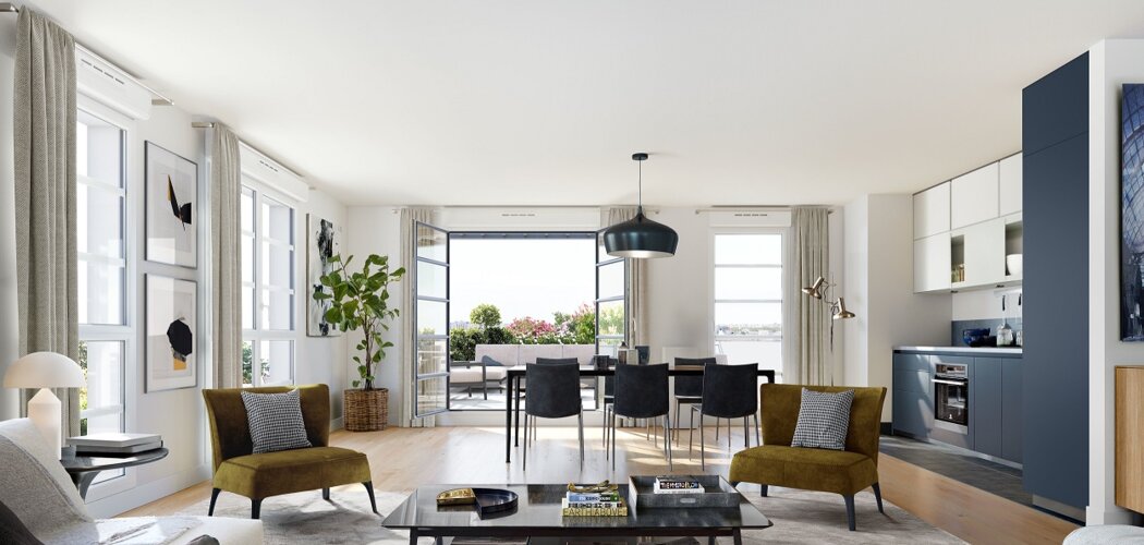 Programme immobilier neuf L'AVANT-SCENE - Romainville : Appartements studio–T5 avec terrasses, parking et luminosité naturelle à 10 min du métro 5 direction Paris (93230) - Référence : 12994