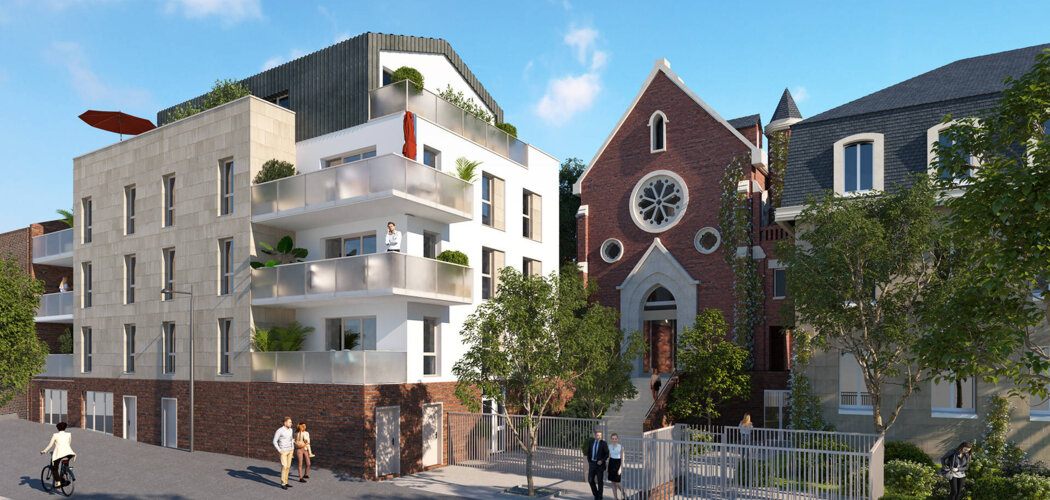 Programme immobilier neuf LE PARC DES MATHURINS (Réhabilitation) - Rouen : appartements rénovés T2–T5 à 10 min du métro et du tramway T4 (76000) - Référence : 15838