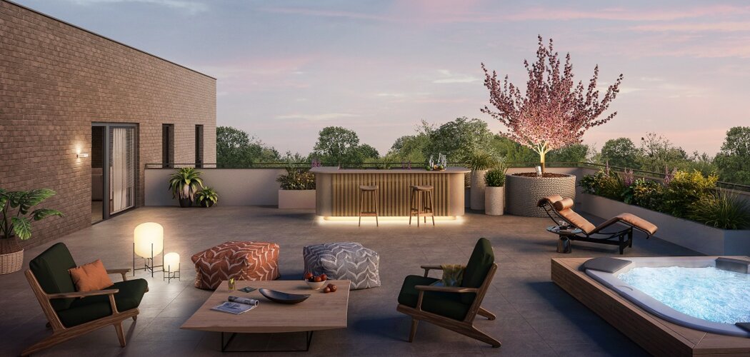 Programme immobilier neuf CARACT'R - Rueil-Malmaison : Appartements studio–T5 avec terrasses, parking et jardins privatifs au cœur du quartier Richelieu-Châtaigneraie (92500) - Référence : 14341