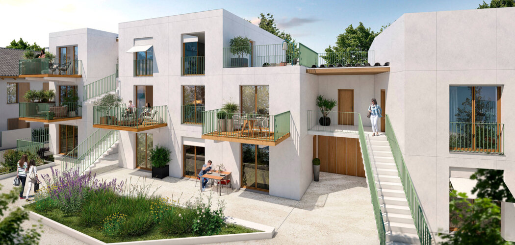 Programme immobilier neuf Les Nouveaux Jardins - Maisons et Appartements - Rungis : Appartements studio–T5 et maisons T4–T5 avec jardins, terrasses et cadre naturel dans l’agro-quartier de Montjean (94150) - Référence : 14206