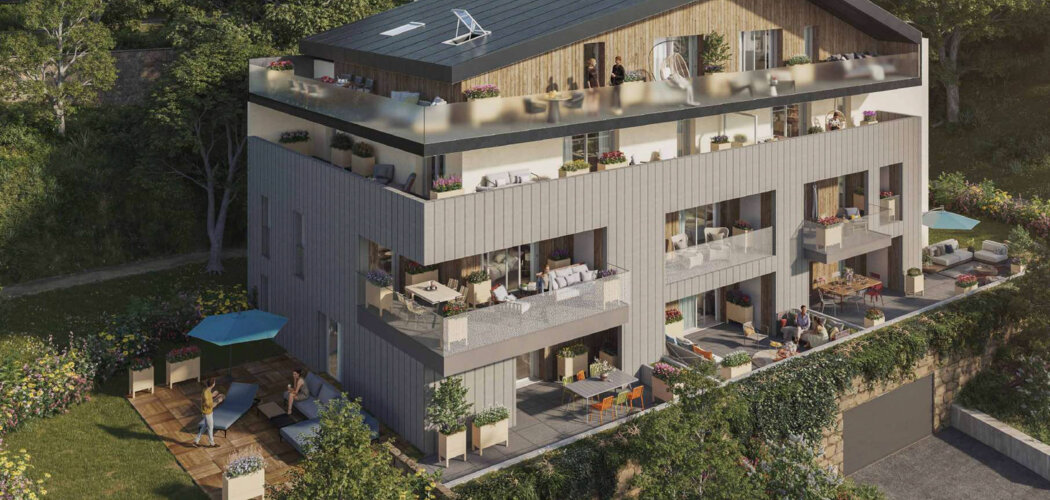 Programme immobilier neuf DOMAINE DE LA CROIX - Saint-Alban-Leysse : appartements neufs T2–T5 à 5 km de Chambéry dans un parc de 1,6 hectare (73230) - Référence : 15749