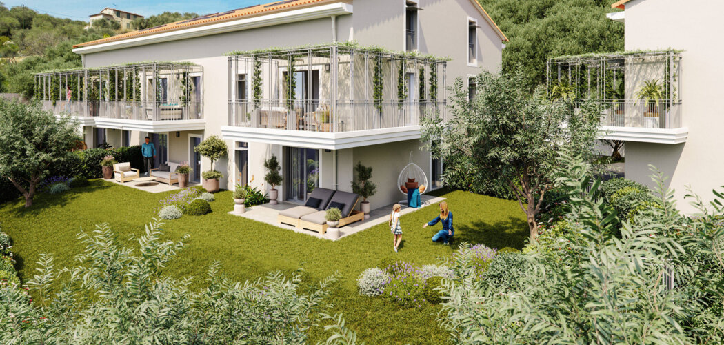 Programme immobilier neuf L'OLIVERAIE - Saint-André-de-la-Roche : logements neufs du 2 au 4 pièces à 450 m de l’arrêt de bus (06730) - Référence : 14331
