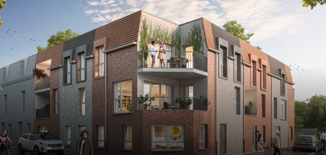 Programme immobilier neuf Le 28 - Saint-André-Lez-Lille : Appartements T2–T4 avec terrasses, briquettes rouges et proximité centre-ville (59350) - Référence : 14549