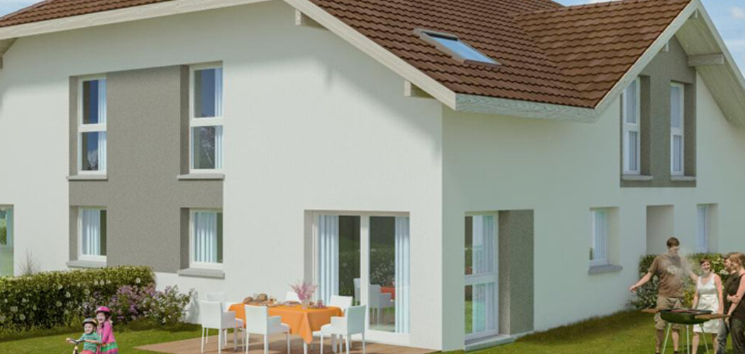 Programme immobilier neuf LES CARRÉS DES ALOUETTES - Saint-Blaise : Maisons T4 avec jardins privatifs et vue sur la Vallée des Usses à flanc de Salève (74350) - Référence : 130