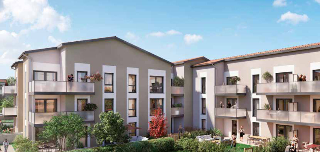 Programme immobilier neuf PATIO D'AZIEU - Saint-Bonnet-de-Mure à proximité de la gare de St-Priest (69720) - Référence : 16040