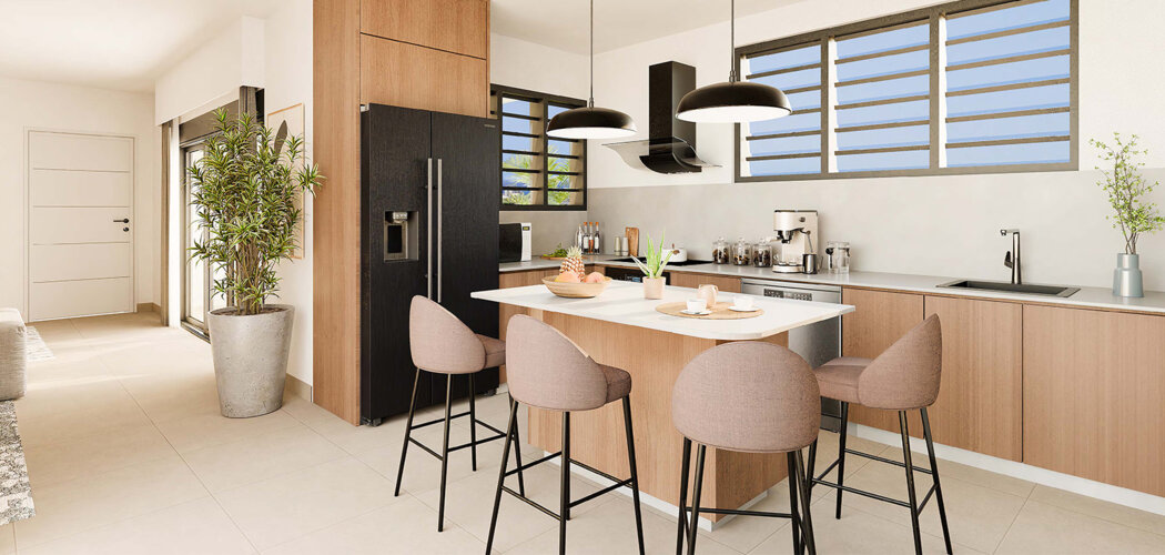 Programme immobilier neuf ECRIN DE BELLEPIERRE - Saint-Denis, vue mer d’exception dans le quartier Bellepierre (97400) - Référence : 13694