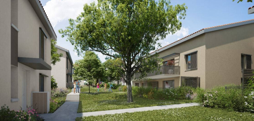 Programme immobilier neuf LE CLOS DES CERISIERS - Saint-Genis-les-Ollières : Appartements T2–T4 et maisons T4 avec jardins, garages et ascenseur en centre-ville (69290) - Référence : 6667