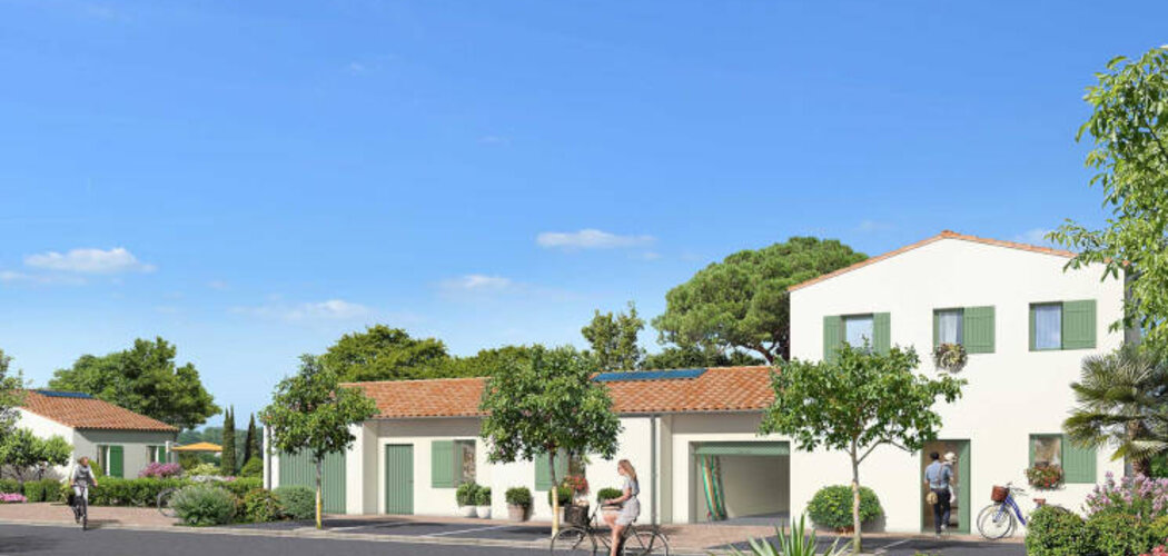 Programme immobilier neuf Côté mer - Saint-Georges-d'Oléron : Maisons T2–T3 avec jardins, tuiles photovoltaïques et garages proche du centre bourg (17190) - Référence : 17134