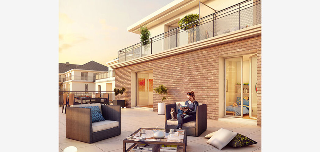 Programme immobilier neuf VILLA MAUPASSANT - Saint-Gratien : Appartements T1–T4 avec terrasses, jardins et domotique à 900 m du lac d’Enghien (95210) - Référence : 1806