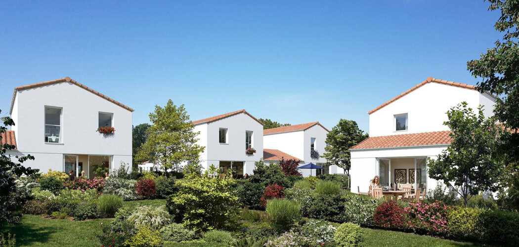 Programme immobilier neuf Le Bois Valentin - Tranche 2 - Saint-Jean-de-Monts : Villas T2–T5 avec jardins privatifs et toitures en tuiles rosées dans le quartier Les Verres (85160) - Référence : 9695