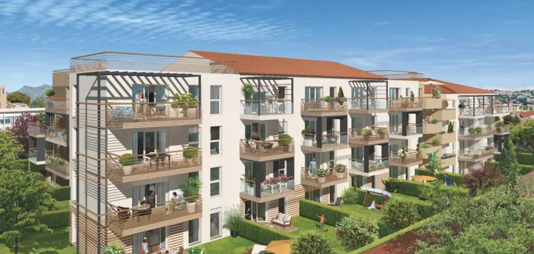 Programme immobilier neuf PALM SQUARE - Saint-Laurent-du-Var : appartements neufs du studio au 4 pièces au cœur du nouveau centre-ville (06700) - Référence : 14367