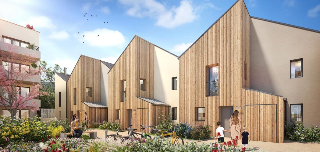 Programme immobilier neuf EKO LODGE - MAISONS - Saint-Malo : 5 maisons neuves T5 à 15 min des plages (35400) - Référence : 15210