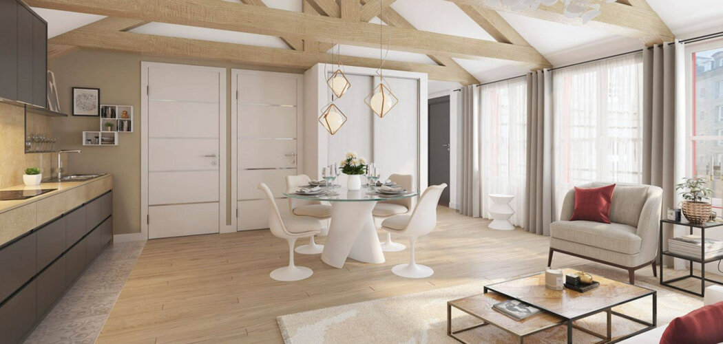 Programme immobilier neuf L'ETOILE - Saint-Malo : Appartements T3–T4 avec plafonds cathédrales, caves et stationnements sécurisés proche de la plage du Môle (35400) - Référence : 14219