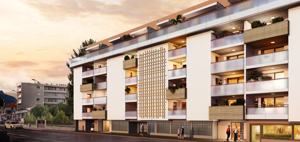Programme immobilier neuf L'OISEAU BLANC - Saint-Martin-d’Hères à proximité des tramways C et E (38400) - Référence : 13791