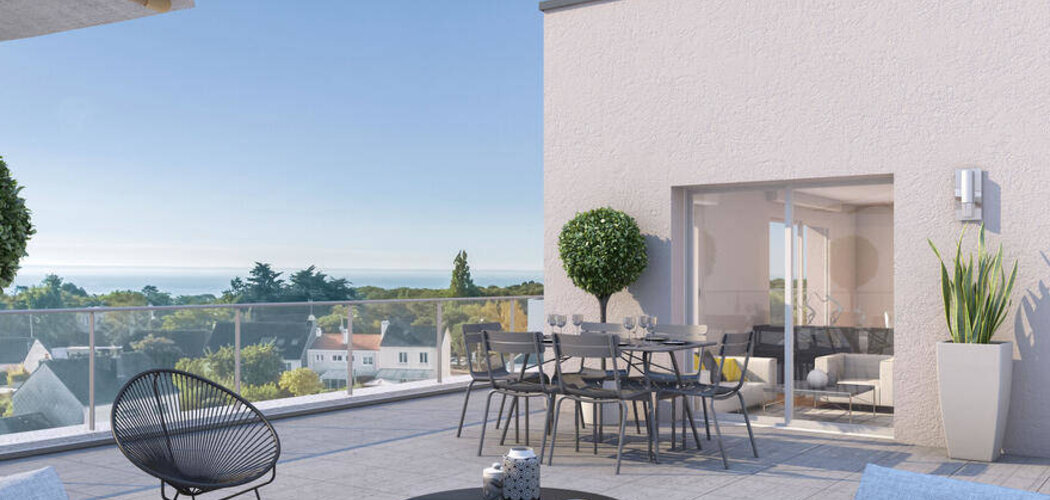 Programme immobilier neuf Coté A - Saint-Nazaire : Appartements studio–T4 avec terrasses, domotique et TVA réduite à 600 m de la Plage de Porcé (44600) - Référence : 14250
