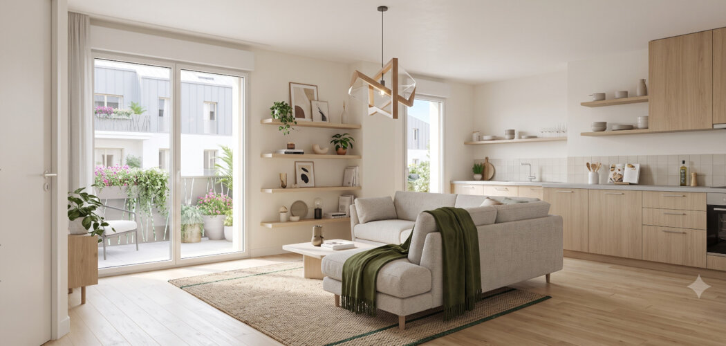 Programme immobilier neuf GARANCE - Saint-Nazaire : Appartements T2–T4 avec terrasses, volets roulants et chauffage individuel en plein cœur de ville (44600) - Référence : 6639