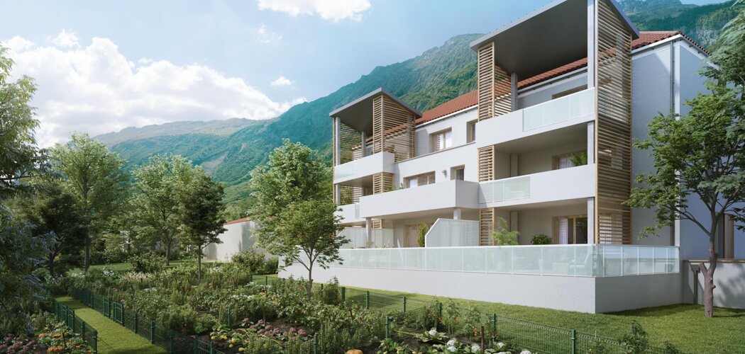 Programme immobilier neuf Les Jardins d'Hestia - Collectifs A-B - Saint-Paul-de-Varces : appartements neufs du 2 au 4 pièces à 15 min de Grenoble (38760) - Référence : 15135