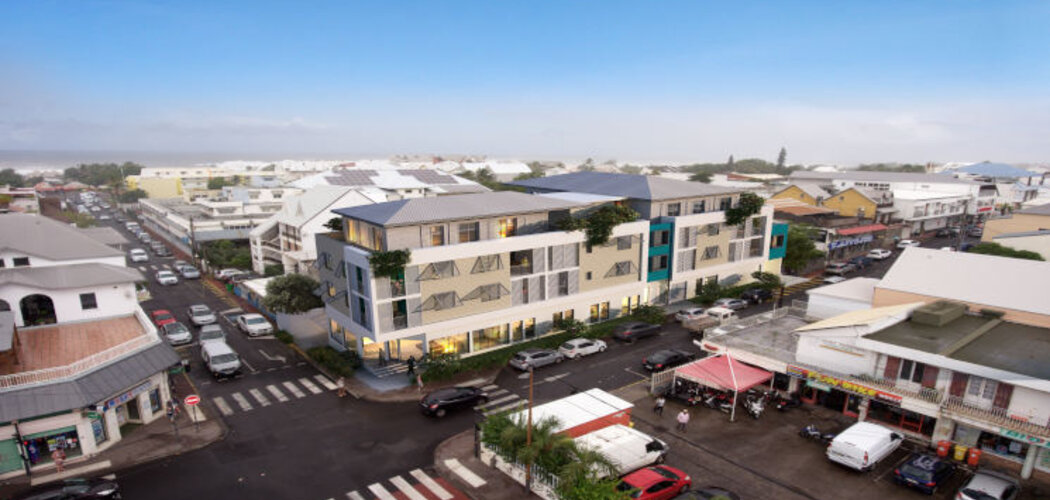 Programme immobilier neuf DUNE MARINE - Saint-Pierre : 17 appartements T2-T4 neufs avec varangues en centre-ville près du Lagon (97410) - Référence : 12014