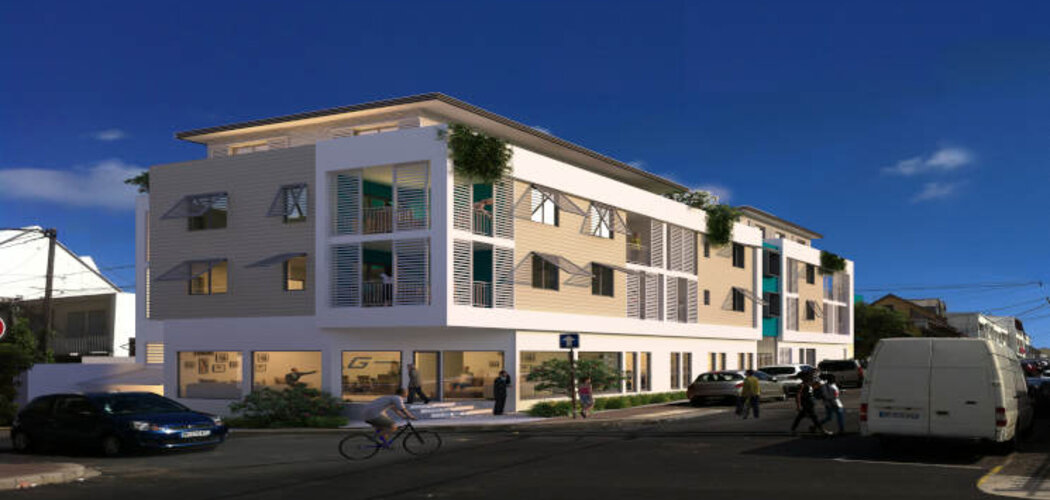 Programme immobilier neuf DUNE MARINE - Saint-Pierre : 17 appartements T2-T4 neufs avec varangues en centre-ville près du Lagon (97410) - Référence : 12014