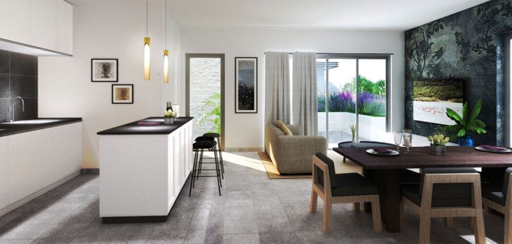 Programme immobilier neuf DUNE MARINE - Saint-Pierre : 17 appartements T2-T4 neufs avec varangues en centre-ville près du Lagon (97410) - Référence : 12014