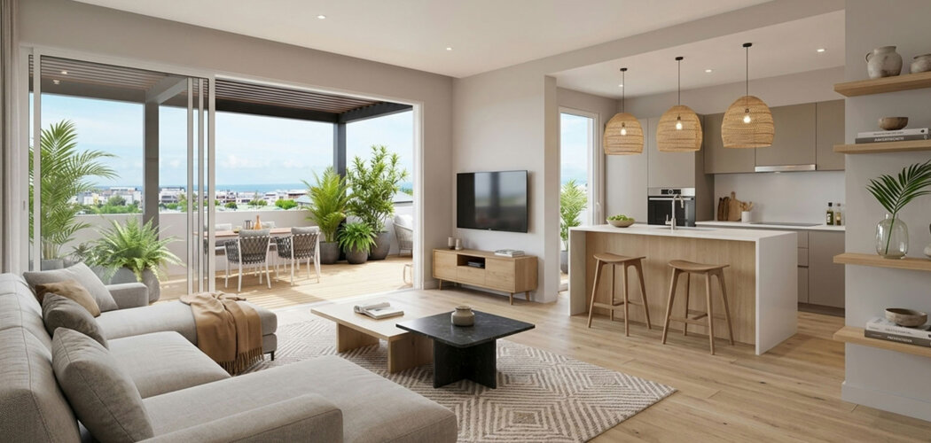 Programme immobilier neuf AZKENA - Saint-Pierre centre-ville et plage accessibles à pied (97410) - Référence : 12080