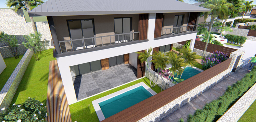 Programme immobilier neuf ÉCRIN MARIN - Saint-Pierre secteur Grans Boisvillas intimistes avec piscines vue dégagée sur la mer (97410) - Référence : 13699