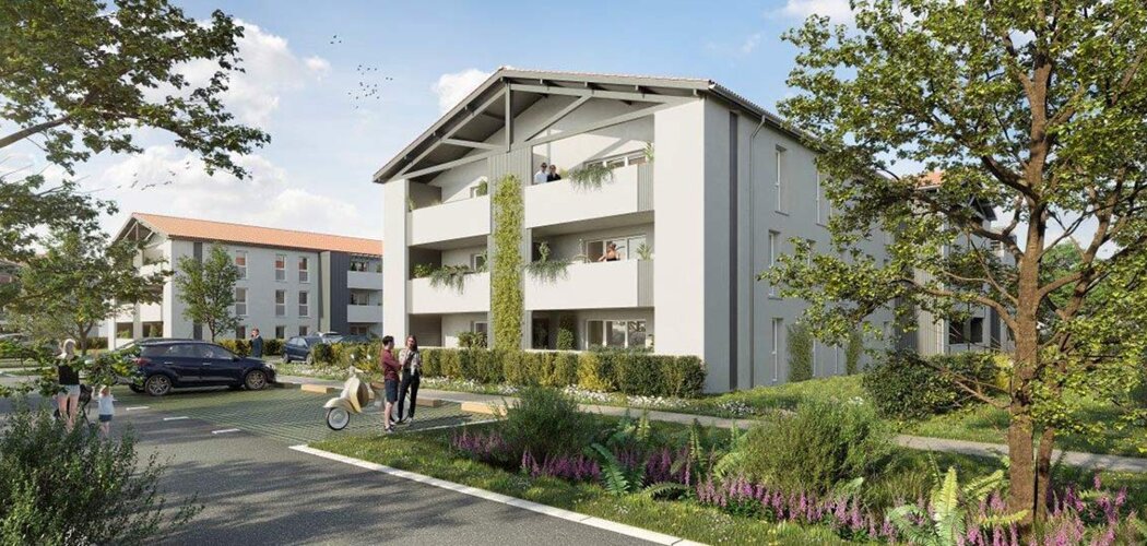 Programme immobilier neuf Canopée - Saint-Vincent-de-Tyrosse : appartements et maisons neuves T2–T5 à 5 min du centre en vélo (40230) - Référence : 15490