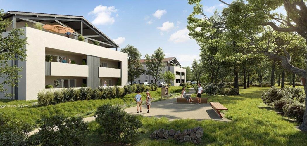 Programme immobilier neuf Canopée - Saint-Vincent-de-Tyrosse : appartements et maisons neuves T2–T5 à 5 min du centre en vélo (40230) - Référence : 15490