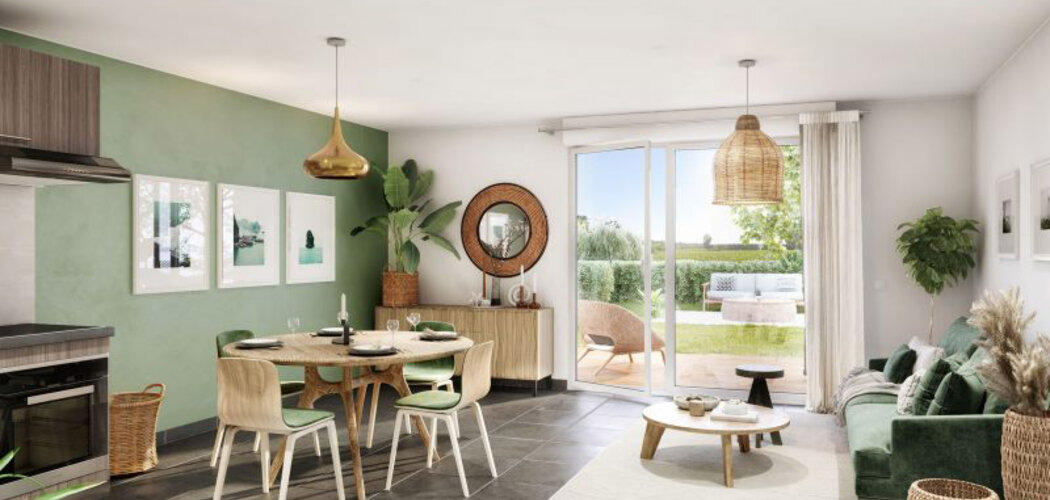 Programme immobilier neuf VISTA VINIA - Sainte-Eulalie : Maisons T3–T4 avec jardins privatifs et ambiance chaleureuse proche du Château Malbec (33560) - Référence : 13107