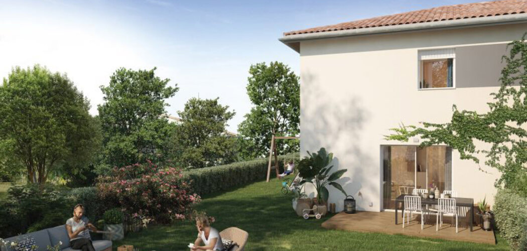 Programme immobilier neuf VISTA VINIA - Sainte-Eulalie : Maisons T3–T4 avec jardins privatifs et ambiance chaleureuse proche du Château Malbec (33560) - Référence : 13107