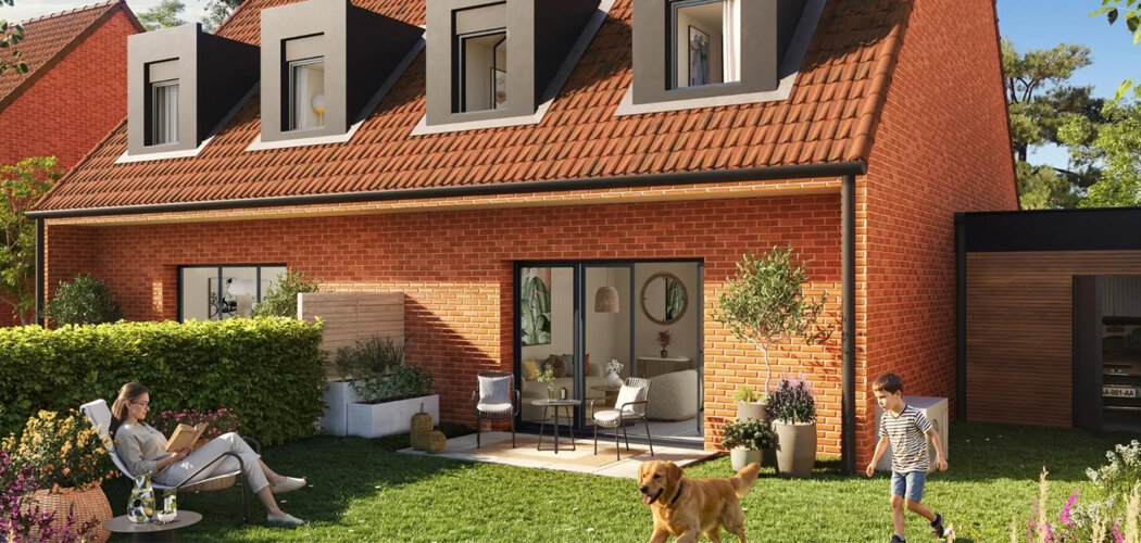 Programme immobilier neuf Cottage des Weppes - Santes maisons 4 pièces dans un environnement résidentiel (59211) - Référence : 18475