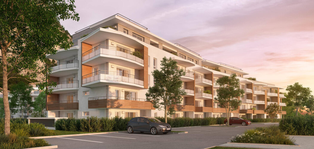 Programme immobilier neuf Résidence Chamarande - Sassenage : appartements neufs du 2 au 5 pièces près du Tram A de la Poya (38360) - Référence : 14848