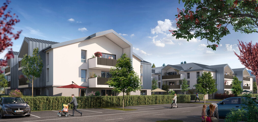 Programme immobilier neuf GREEN COTTAGE - Scionzier : 75 appartements neufs T2–T3 proche du centre-ville et des massifs montagneux (74950) - Référence : 9148