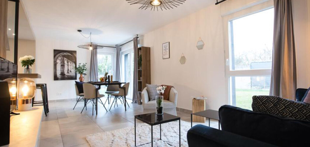 Programme immobilier neuf Les carrés Sélène - Sierentz cadre nature et duplex avec jardin (68510) - Référence : 17274