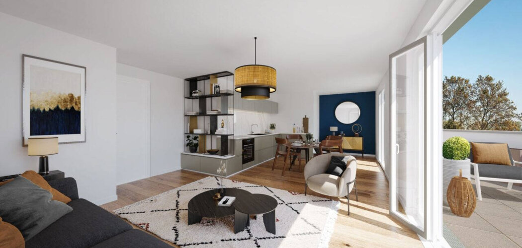 Programme immobilier neuf Les Terrasses du Parc - Stains : Appartements T2–T4 avec loggias, parking souterrain et proximité parc de la Courneuve (93240) - Référence : 14463