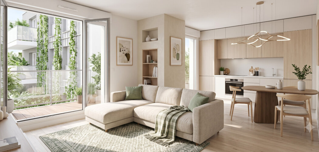 Programme immobilier neuf Green Falls - Talence : Appartements T2–T4 et villas T4–T5 avec terrasses, jardins privatifs et proximité Campus (33400) - Référence : 6992