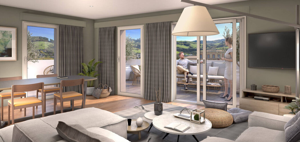 Programme immobilier neuf TERRA NOVA - Tarare : Appartements studio–T5 avec balcons, terrasses et parking sécurisé à côté de la gare (69170) - Référence : 5937