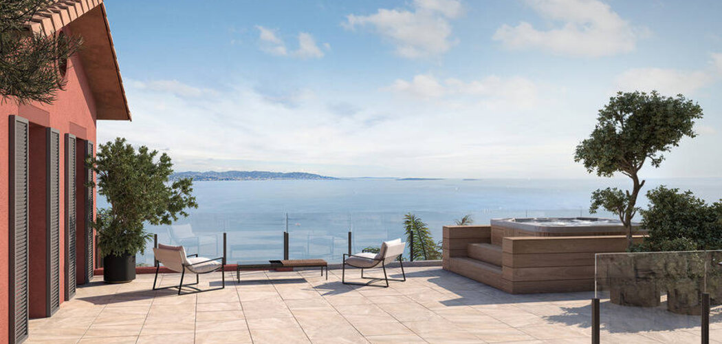 Programme immobilier neuf EDEN BLUE - Théoule-sur-Mer : 5 appartements neufs avec vue mer panoramique et jacuzzi (06590) - Référence : 14362