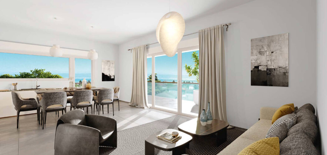 Programme immobilier neuf Le Trio - Thonon-les-Bains : 48 appartements neufs du 2 au 5 pièces à l’entrée de la ville (74200) - Référence : 15013
