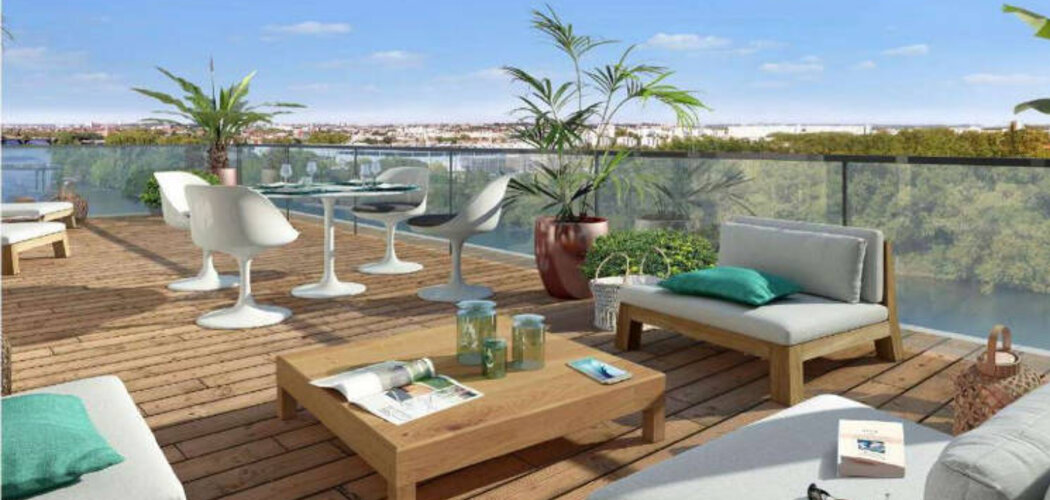 Programme immobilier neuf Terre Garonne 2 - Toulouse : Appartements T2–T5 avec balcons, loggias et vue sur la Garonne en face du fleuve (31000) - Référence : 16918