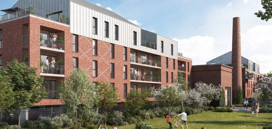 Programme immobilier neuf LA FABRIK - Tourcoing : Appartements studio–T5 et maisons T4 avec jardins, terrasses et parking proche du Parc Clemenceau et M2 (59200) - Référence : 14320