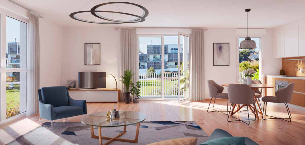 Programme immobilier neuf Trilogie - Trignac : Appartements T2–T4 avec terrasses, jardins privatifs et proximité quartier Océane Acacias (44570) - Référence : 7134